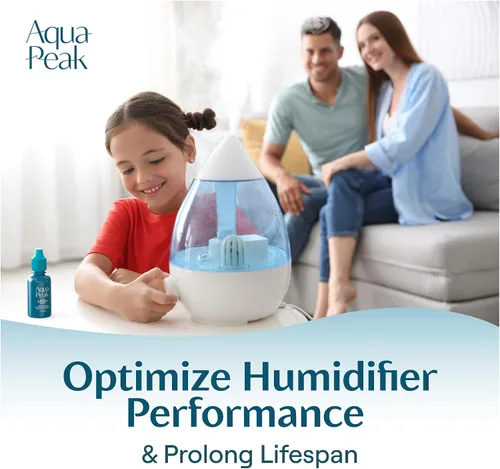 Vista 7 de Paquete de 2 gotas para humidificador para un tanque limpio - Más de 400 usos - Limpiador de humidificador de grado alimenticio - Retrasa