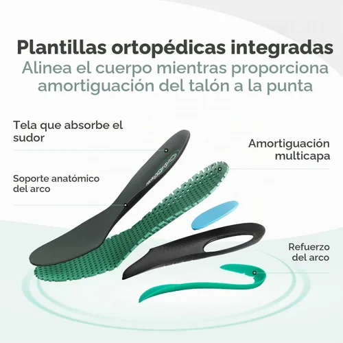 Vista 5 de Orthofeet Botas de trabajo ortopédicas sin cordones para manos libres para hombre Grafito Negro