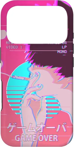 Vista 30 de Funda retro para iPhone 16 Vaporwave Aesthetic Emo Anime Boy Sad Game Over Lofi