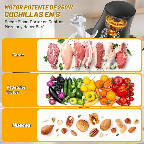 Vista 5 de Herramienta Eléctrica Trituradora de Pollo: Trituradora de Carne Multifuncional de 250W con Presión para Operar de Gran Capacidad - Trituradora