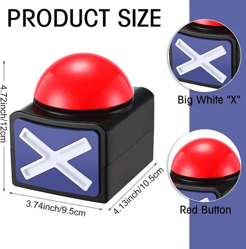 Vista 2 de Fabbay 6 piezas de zumbador de juego de respuesta con luz y sonido zumbador botones de alarma para espectáculos de juegos, niños, adultos, fiesta