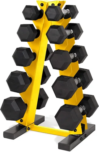 Vista 33 de CAP Barbell Juego de mancuernas hexagonales recubiertas de 150 libras con estante vertical Múltiples opciones
