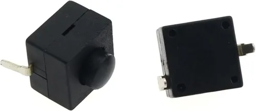 Vista 4 de GATSUN Industrial Switches 10pcs Black Small Micro Self Locking Switch 8 * 8 * 8.4 wit 2 Feet with Lock Light Touch Switch Button Switch DC30V1A