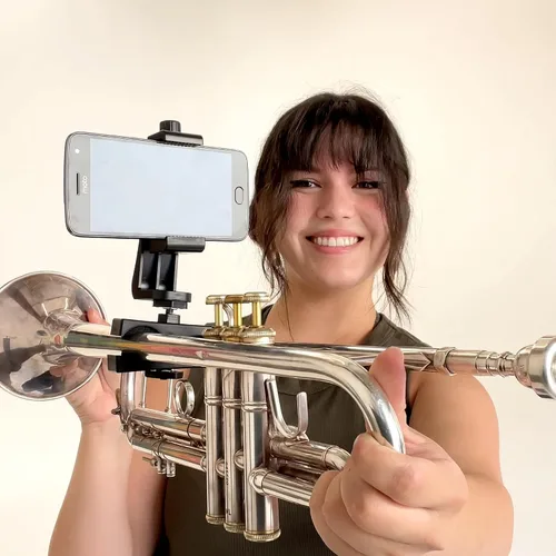 Vista 2 de Gripophone Trompet Phone Lyre - Monta de forma segura tu teléfono en tu bocina, lee fácilmente música de PDF, toma videos mientras juegas