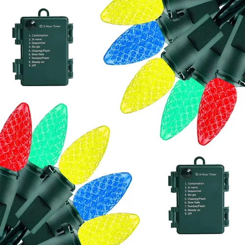 Vista 16 de ASENEK - Guirnalda de luces navideñas adecuadas para patios interiores y exteriores (multicolor, 1 unidad)