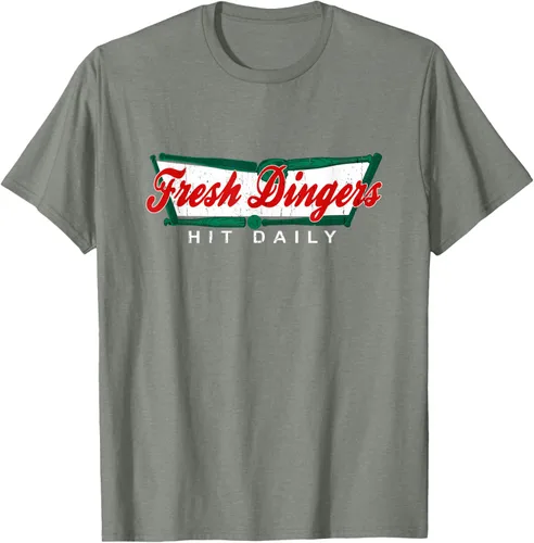 Vista 71 de Camiseta divertida de béisbol y softbol Don't Bunt Hit Fresh Dingers, Negro