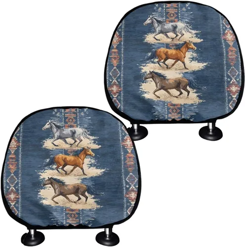 Vista 30 de Funda personalizada para reposacabezas de asiento de automóvil, regalos personalizables, transpirables, paquete de 2 fundas de cojín para asiento