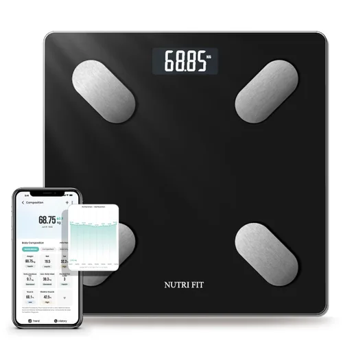 Vista 11 de NUTRI FIT Báscula digital de baño para pérdida de peso, 50g/0.1lb de discrepancia, pantalla LCD retroiluminada transparente y tecnología de paso