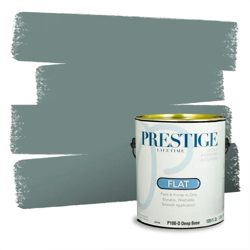 Vista 187 de Prestige Paints - Pintura exterior e imprimación en uno, 1 galón, plano, compatibilidad comparable con el color menta «Whipped Mint» de Behr