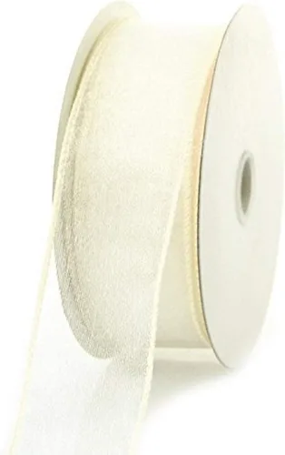 Vista 22 de Homeford Cinta de gasa transparente con borde con alambre, 25 yardas (1-1/2 pulgadas, belleza)