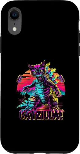 Vista 8 de iPhone 15 Streetwear Synthwave 80s 90s Catzilla Cat Japanese teen Case