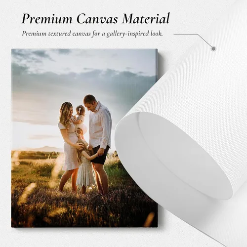 Vista 2 de Impresión de lienzo de foto personalizada, cuadro personalizado en lienzo para arte de pared, impresión de retrato de familia, boda y mascotas, obra