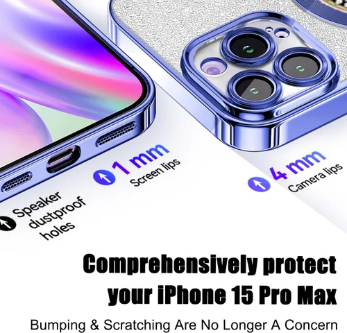 Vista 234 de Misscase Funda magnética con purpurina para iPhone 11 compatible con MagSafe, protección completa, delgada, a prueba de golpes, antiarañazos