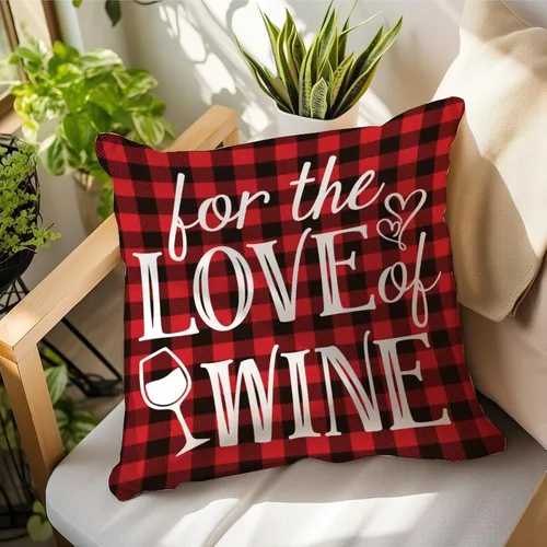 Vista 18 de Fundas de almohada de San Valentín con diseño de cuadros de búfalo de 16 x 16 pulgadas, fundas de almohada para el día de San Valentín, fundas