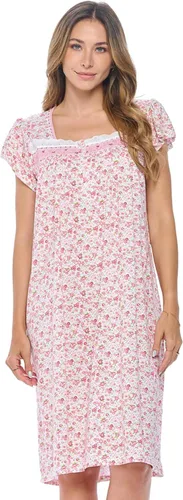 Vista 24 de Casual Nights Camisón de manga larga para mujer, diseño floral. Azul