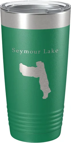 Vista 20 de Seymour Lake Map Tumbler Travel Mug Insulated Laser Engraved Coffee Cup Vermont 20 oz Black