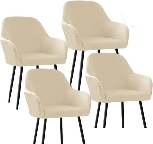 Vista 16 de Fundas protectoras de terciopelo elástico para sillas de comedor con brazos y respaldo curvado pequeño, juego de 6/4/2 para cocina, oficina, hogar