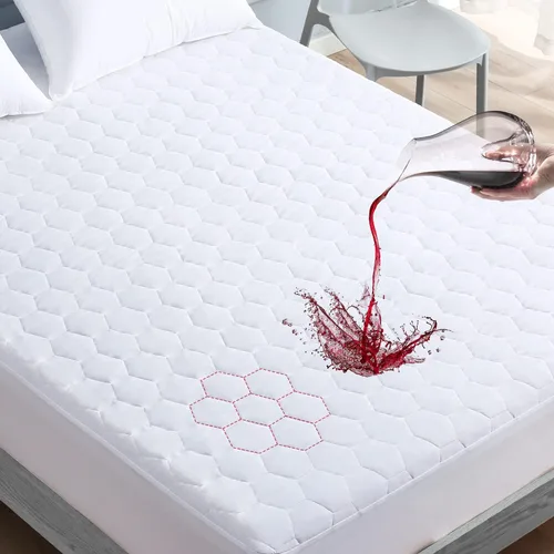 Vista 9 de Mooreeke Protector de colchón de nailon de alta calidad, 100% impermeable, naturalmente refrescante, suave, silencioso, transpirable y más suave que