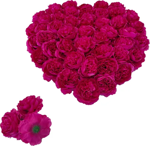 Vista 6 de 40 Piezas Cabezas de Flores Falsas de 3.3'' para Manualidades, Cabezas de Rosas Flores Artificiales, Cabezas de Rosas de Seda a Granel, Cabezas