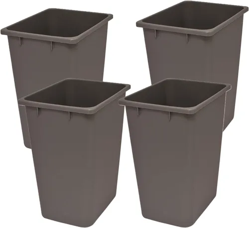 Vista 8 de Cubo de basura de plástico – 35 cuartos (9 galones) – Cubo de basura interior para cocina, hogar, oficina y uso comercial – Cubo grande de Gris
