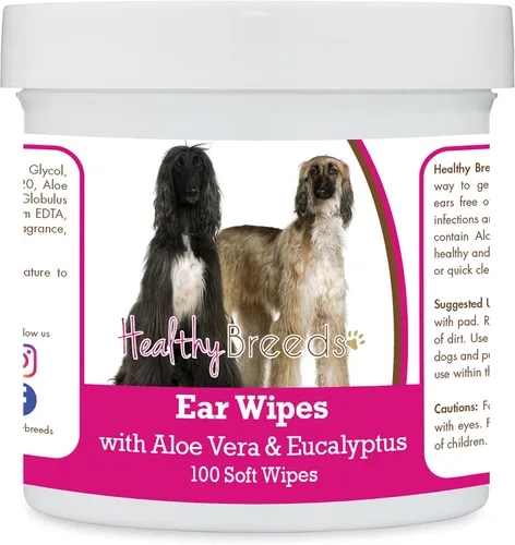 Vista 83 de Healthy Breeds Affenpinscher Toallitas de limpieza de oídos con aloe y eucalipto para perros, 100
