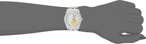 Vista 2 de Disney Reloj de cuarzo analógico redondo brillante para adultos Plateado