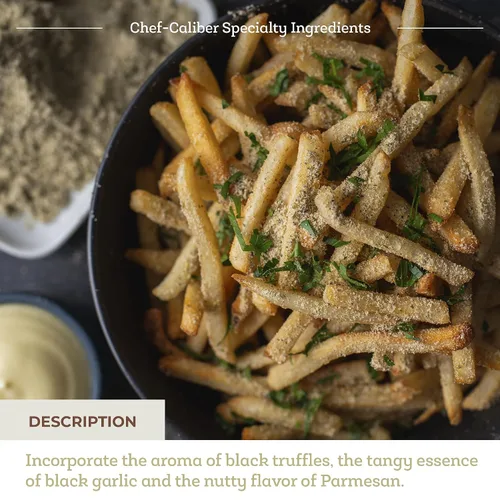 Vista 3 de Fresh & Wild Condimento prémium de ajo negro con trufa y parmesano Mejora los alimentos ricos en umami, mezcla con papas fritas, papas