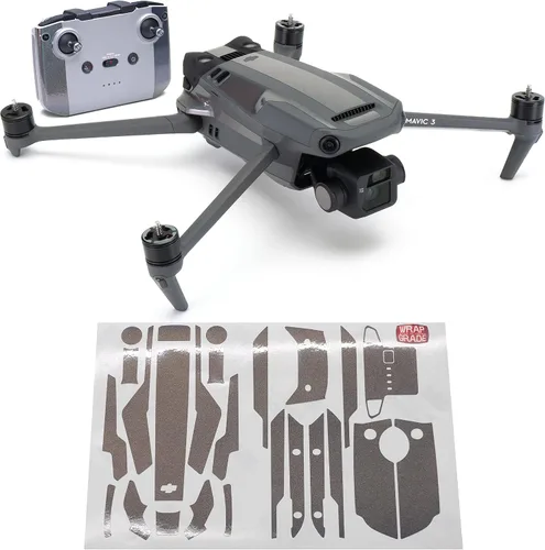 Vista 12 de WRAPGRADE Adhesivos parciales para DJI Mavic 3 / Mavic 3 Classic Accent Color (AIRFORCE SILVER)