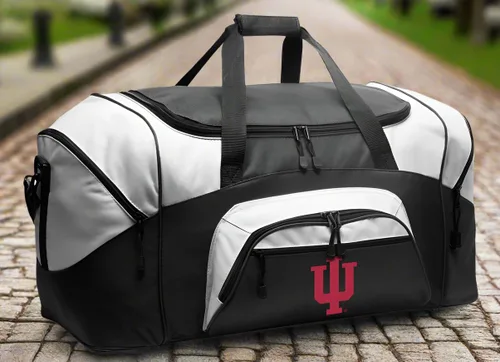 Vista 2 de Bolsa grande de lona IU Indiana University Maleta para viajes o deportes bolsa de equipo, Negro -, Indiana University - Bolsa de lona (tamaño grande)