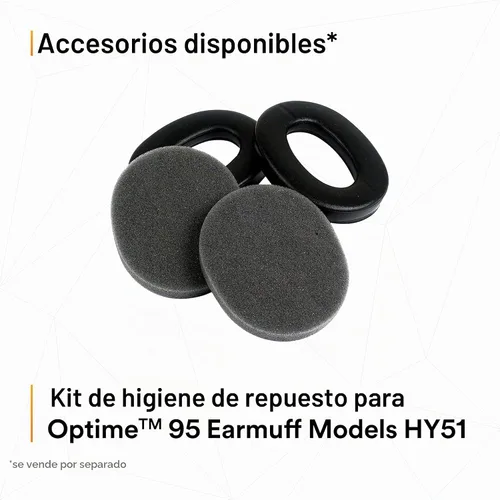Vista 7 de 3M PELTOR Protección Auditiva Optime 95 Orejeras, Copas Ajustables, Compatible con E-A-Rfit, Acero Inoxidable