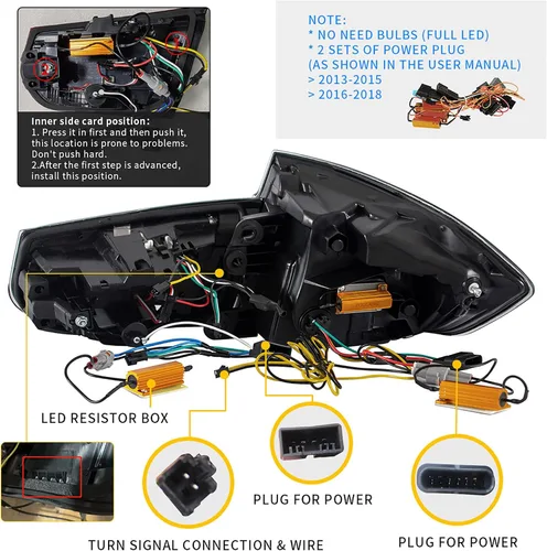 Vista 3 de YUANZHENG Luces traseras secuenciales LED para [BMW F30 F80 320i 328i 335i Sedan 6ª generación 2013 2014 2015 2016 2017 2018] con DRL de fibra Rojo