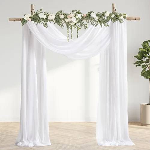 Vista 34 de Tela Negra para Drapeado de Arco de Boda 1 Panel 30'' x 20 Pies Cortinas Negras Tela Transparente Telón de Fondo Telas para Drapeado de Arco