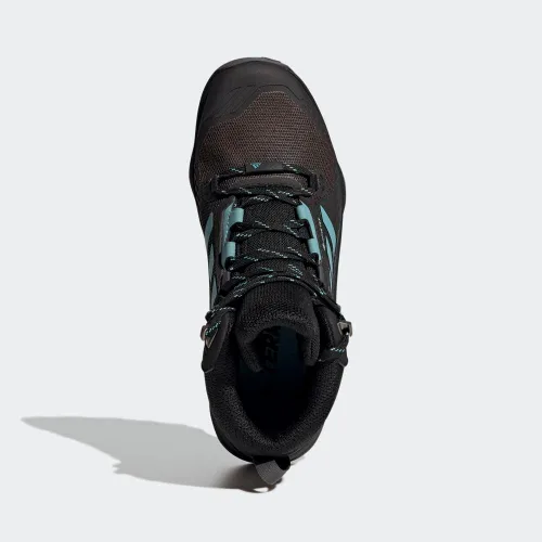 Vista 4 de adidas Botas de senderismo Terrex Swift R3 Mid Gore-Tex para hombre Núcleo Negro Menta Tonelada Gris Cinco