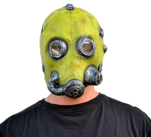 Vista 5 de Acid Tactical Máscara de gas espeluznante de Halloween, máscara de riesgo biológico para fiesta de disfraces y radiación tóxica