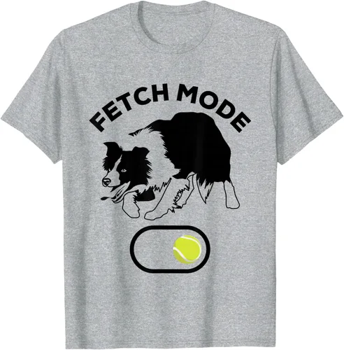 Vista 6 de Border Collie Stuff - Camiseta de pelota de tenis para hombre, Border Collie Fetch, Blanco Gris Oscuro