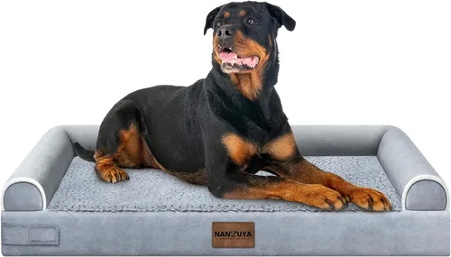 Vista 73 de NANUYA - Cama ortopédica para perros de tamaño mediano/grande, lavable: Camas con almohada para perros de tamaño mediano/grande, sofá de espuma