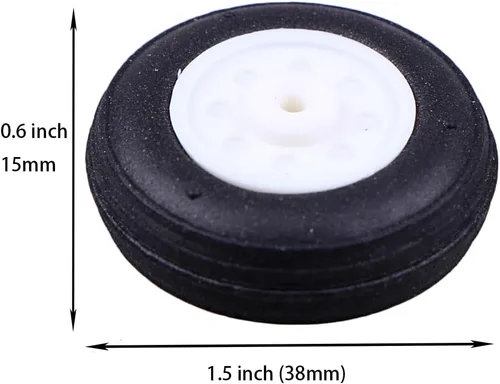 Vista 5 de 4pcs 38 mm 1.50" RC eléctrico Avión Plástico Hub PU Negro neumático rueda