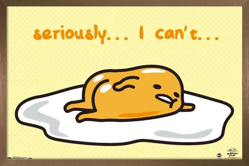 Vista 14 de Trends International Gudetama - I Can't Wall Poster, 14.725" x 22.375", Barnwood Framed Version