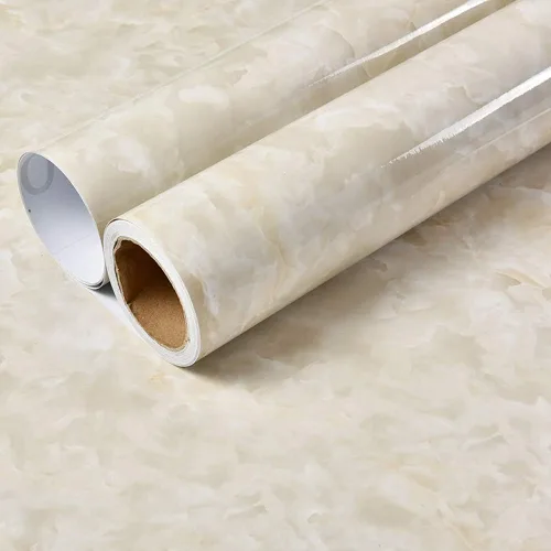 Vista 3 de PoetryHome Papel de contacto de vinilo extraíble de mármol blanco cremoso grantie para encimera, mesa, protector contra salpicaduras, autoadhesivo
