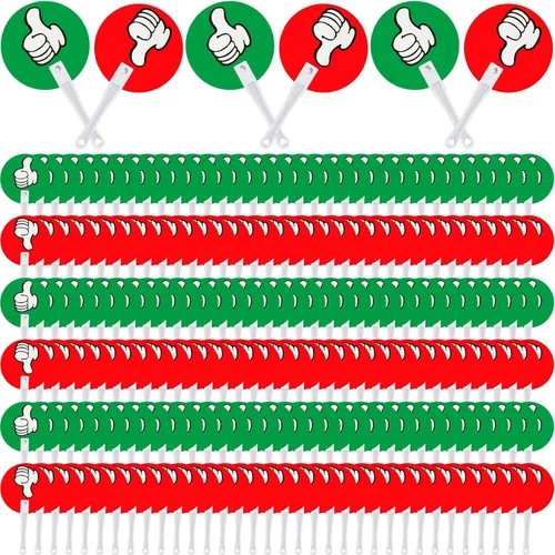 Vista 10 de Macarrie - Paquete de 30 palas para votar en el aula Handy Teacher Classroom Event Supplies, Green Red Yes or No Paddles, True False Sign for