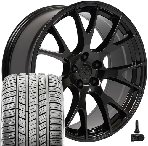 Vista 18 de OE Wheels DG15 20x9 Juego (4) neumáticos negros 5x115 y Ironman y TPMS