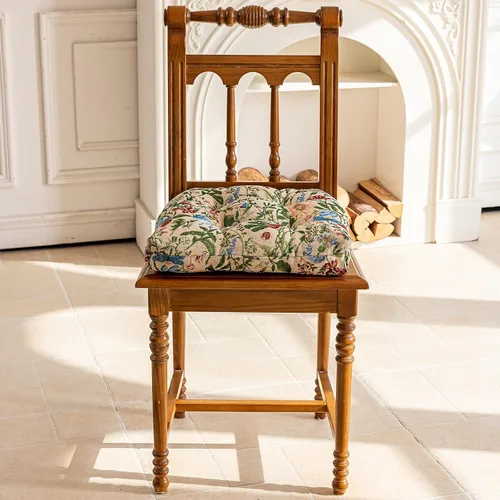Vista 5 de vctops Cojines para silla de estilo rústico con estampado floral y lazos Cojines para silla en forma de U Almohadillas para silla suaves y cómodas