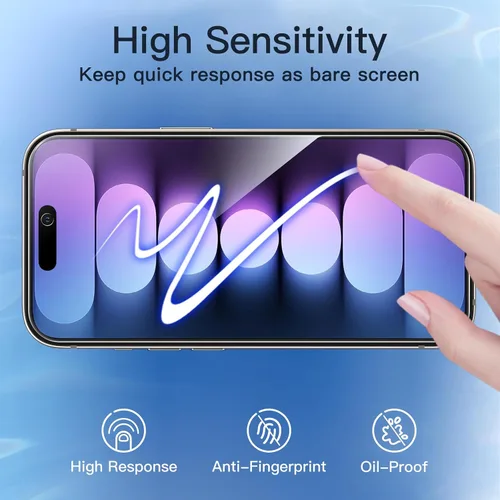 Vista 7 de JETech Protector de pantalla de privacidad para iPhone 15 Pro Max de 6,7 pulgadas, película de vidrio templado anti espía con herramienta de fácil