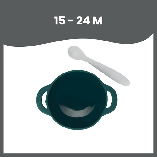 Vista 3 de Babymoov TAST'ISY - Juego de alimentación para bebés, cuenco de succión y cuchara de silicona no tóxica sin BPA (apto para microondas y lavavajillas)