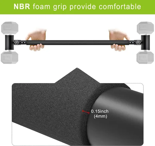 Vista 3 de Kipika Convertidor Ajustable de Mancuerna a Barra - Adaptador de Barra de Curling EZ - Equipo Versátil de Levantamiento de Pesas para Gimnasio