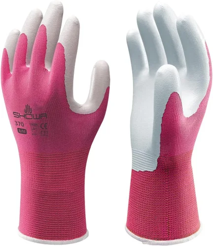 Vista 10 de SHOWA Atlas 370B - Guantes de trabajo profesionales de nitrilo para paisajismo, jardinería y montaje, guantes de uso general
