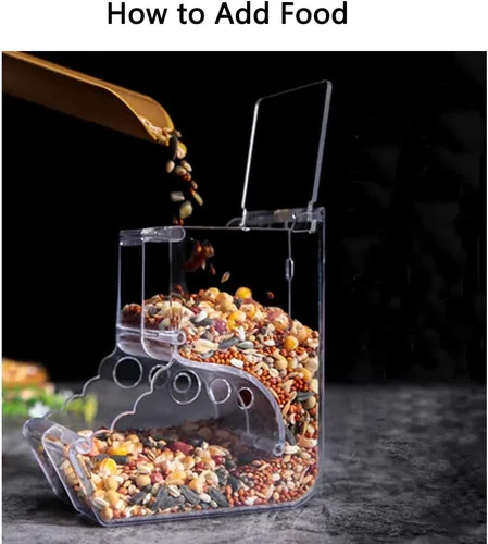 Vista 5 de Comedero para hámster de 12.5 fl oz, con soporte, dispensador automático de botellas con soporte para loros palomas, mini, erizo, hámster, animal