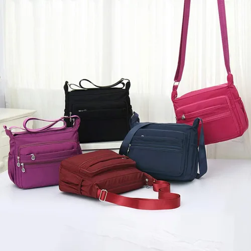 Vista 7 de Collsants Bolso bandolera pequeño de nailon para mujer, bolso de viaje, con múltiples bolsillos