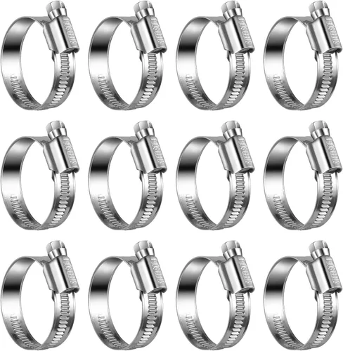Vista 23 de Abrazaderas de manguera de engranaje helicoidal de acero inoxidable antideslizantes 3/8 a 5/8 "(0.394-0.630 in) SAE Size 4, 5/16"Hex Head, Soft