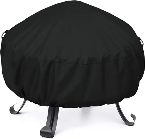 Vista 10 de Unicook Funda cuadrada para hoguera de 38 pulgadas, resistente e impermeable, protector para fogata al aire libre con cordón y asas, protección